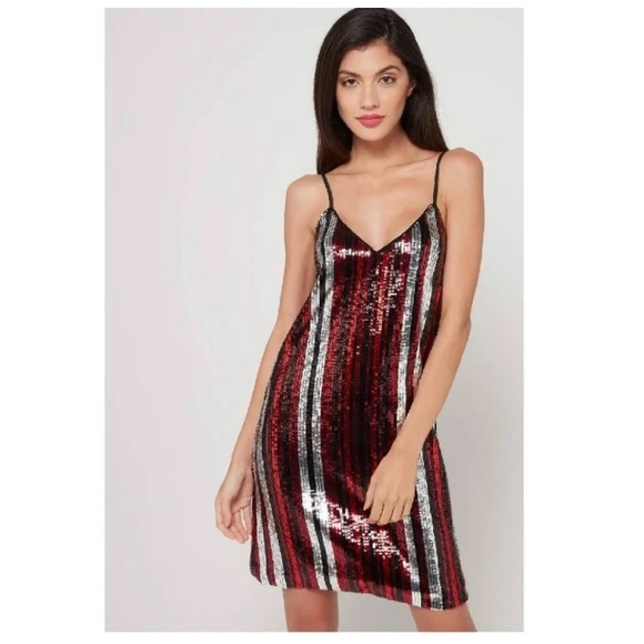 Bar III Sequin Stripe Mini Dress - Picture 15 of 15
